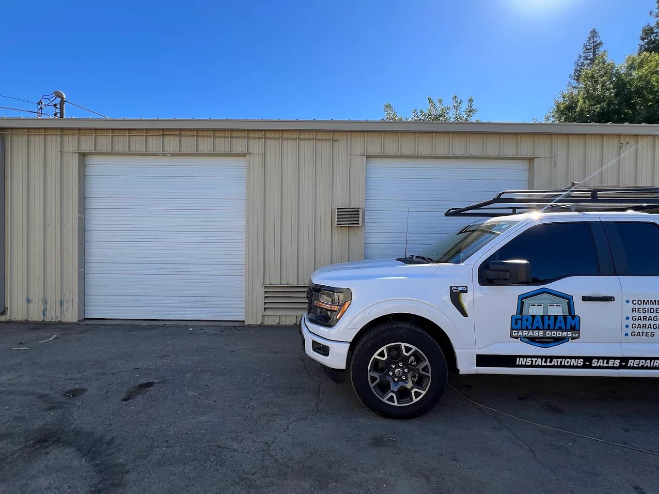 Graham Garage Doors garage door and gate service truck Northern California