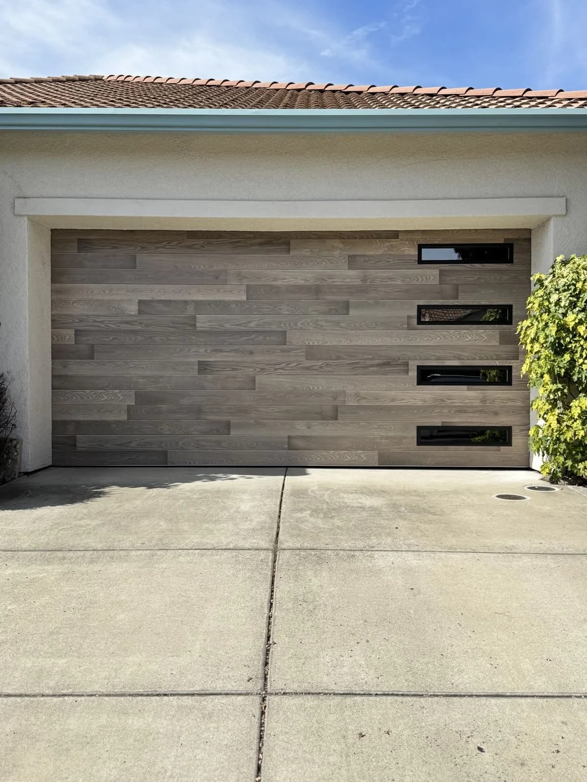Custom residential garage door installation