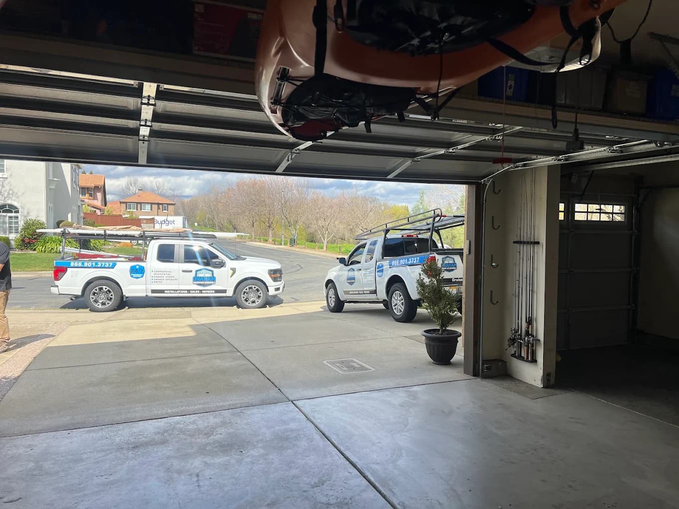 Graham Garage Doors service trucks for residential work